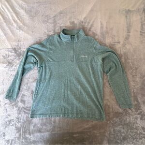 Columbia Quarter Zip Pullover Mens XL Green Heather Performance Logo